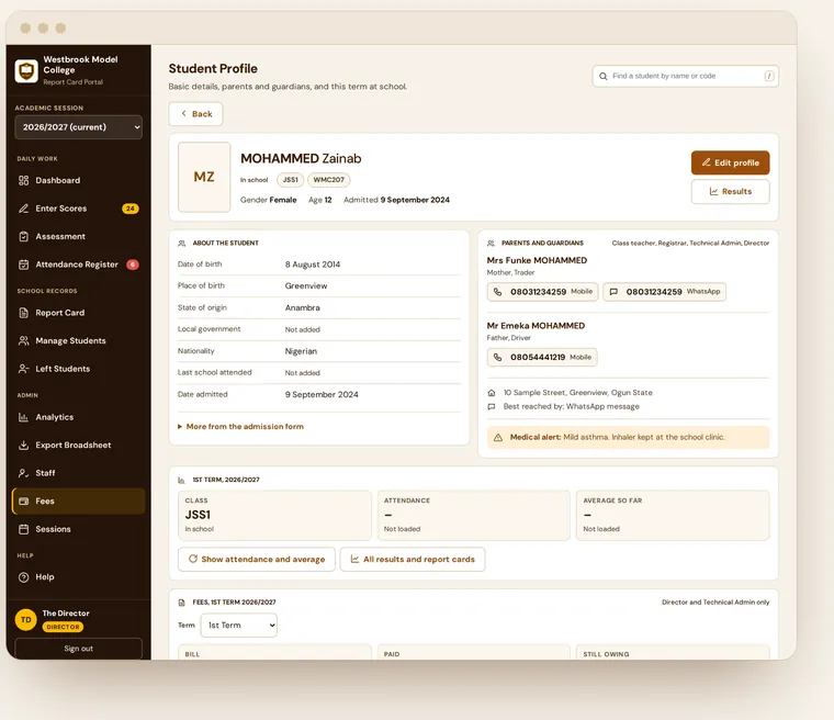 One profile page for each child