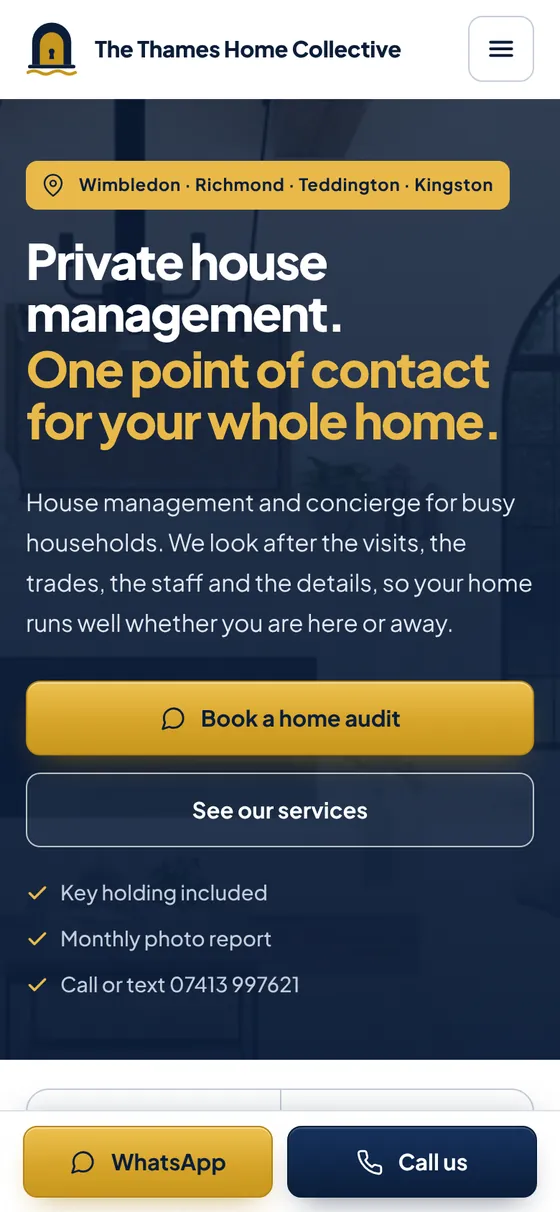 The Thames Home Collective on a phone