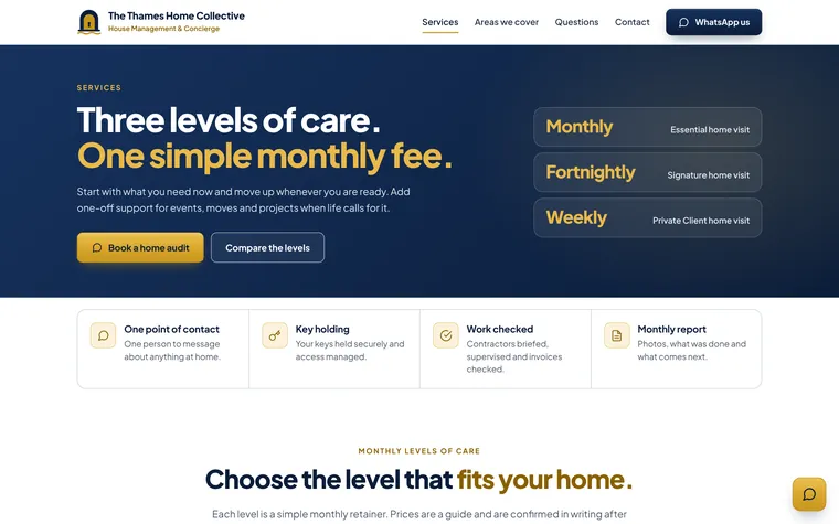 Three levels of care, one simple monthly fee