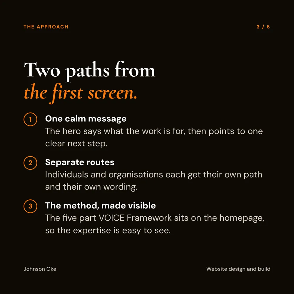The approach