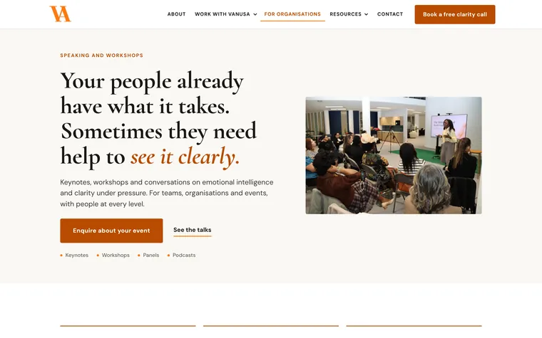 Speaking and workshops for organisations